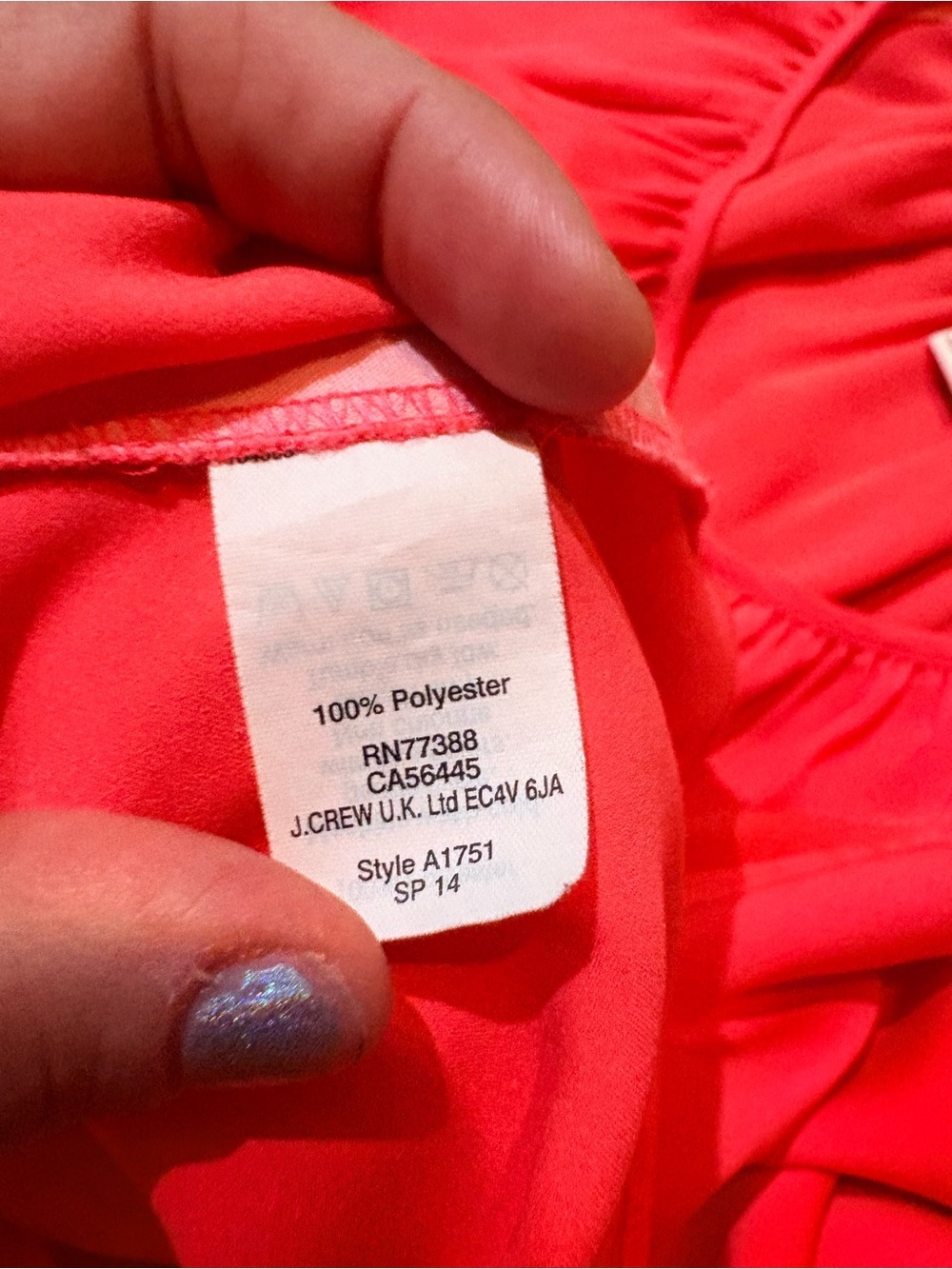J.Crew Hot Pink Coral Covered Button Long Sleeve Blouse Women’s Medium - Picture 9 of 9